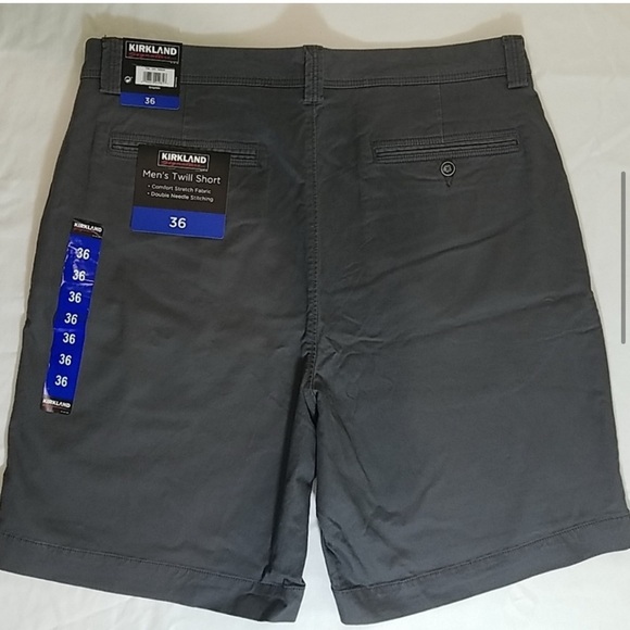 Kirkland Men's Gray Twill Comfort Stretch Casual Shorts, Size 36 - Picture 6 of 10